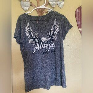 Gray Graphic T-Shirt with Eagle Design sturgis